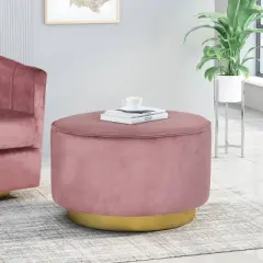 Croton Modern Glam Velvet Swivel Ottoman - Christopher Knight Home