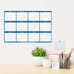 SwiftGlimpse 2024 Yearly Wall Calendar & Planner 48"x72" Navy Blue