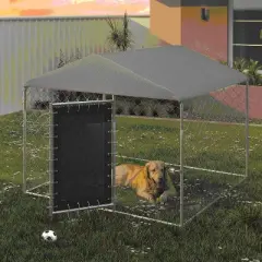 Erommy 6'x6' Outdoor Dog Kennel with Secure Lock, Outside Dog Kennels with UV & Waterproof Cover for Backyard