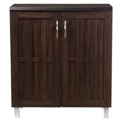 Excel Modern and Contemporary Sideboard Storage Cabinet - Dark Brown - Baxton Studio