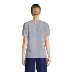 Lands' End Women's Linen Short Sleeve T-Shirt Top