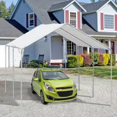 Outsunny 10'x20' Carport Heavy Duty Galvanized Car Canopy with Included Anchor Kit, 3 Reinforced Steel Cables