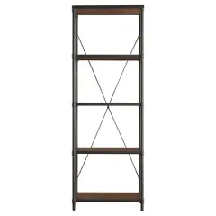 74.25" Webster 4 Shelf Mixed Media Bookshelf Black - Inspire Q