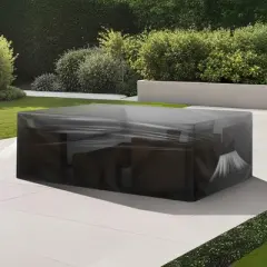 VEVOR Patio Furniture Cover, 420D Heavy Duty Waterproof Outdoor Dining Table and Chairs Cover, Large Rectangular Patio Table Covers, Black