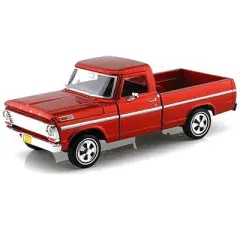 1969 Ford F-100 Pickup Truck Burgundy 1/24 Diecast Model Car by Motormax