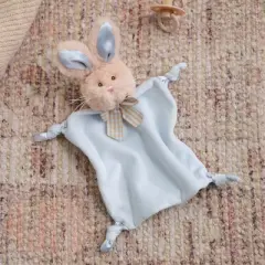 Bearington Baby Wee Waggles, Stuffed Animal Baby Boy Lovey, Baby Security Blanket - 8 x 7 Inch Small Bunny Tail