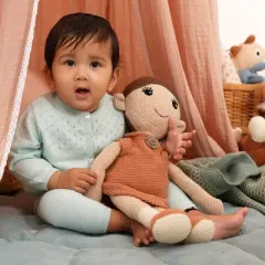 TopComfy Baby and Toddler Learning Toy 100% Handcrafted Cotton Knitted Soft Princess Plush Toy, Multi, 19"*16"*1"