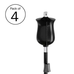 4-Piece Torch Set 45-Inch Adjustable Metal Tiki Torches for Outside with Refillable Canisters for Mosquito Repellent or Oil by Pure Garden (Black)