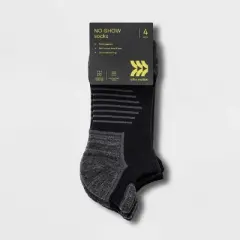 Women's Extended Size Active Accents Cushioned 4pk No Show Tab Athletic Socks - All in Motion&trade; 8-12