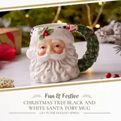 Spode Christmas Tree Santa Toby Mug - Festive Ceramic Coffee Mug with Decorative Santa Design - Ideal for Hot Beverages