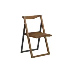 2pk Sydney Folding Chairs Wire Brush Chestnut - Boraam
