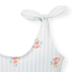 Hope & Henry Girls' Bow Shoulder One-Piece Swimsuit, Toddler
