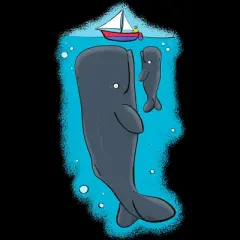 Women's Design By Humans Cute whales and sailing boat cartoon illustration By thefrogfactory Racerback Tank Top