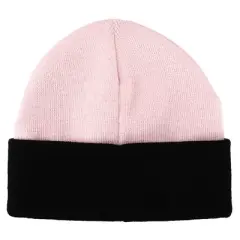Blackpink Embroidered Logo Pink and Black Cuffed Knitted Beanie hat