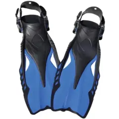 Swimline Adjustable Swimming Fins with Heel Strap - Size 9-12 - Blue and Black