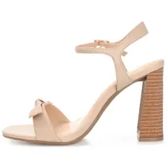 Journee Collection Womens Dianne Tru Comfort Foam Open Square Toe Stacked Heel Sandals Nude 10