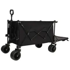 Foldable Wagon with Extended Tailgate, Extra Long Extender Wagon Cart,Beach Wagon Cart Heavy Duty 480LBS with Large All-Terrain Beach Wheels