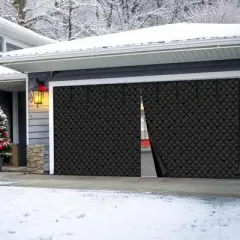 VEVOR Garage Door Screen for Winter, 18x7FT, Garage Door Insulation Kit, Magnetic Thermal Insulated Door Curtain with 300D Oxford Fabric, Black