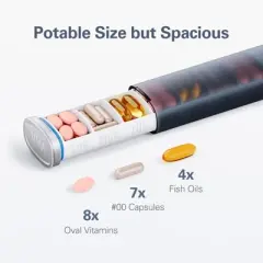 ONE PIX Weekly Pill Organizer 7 Day, Arthritis-Friendly Travel Pill Case, Pill Holder for Vitamins, Supplements, Medicine Pill Organizer