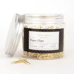 500ct Standard Paper Clips Gold - Sugar Paper Essentials: Metal Office Supplies, Clips & Fasteners, 2.813" Height