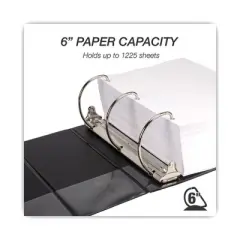 Samsill Nonstick D-Ring View Binder, 3 Rings, 6" Capacity, 11 x 8.5, Black