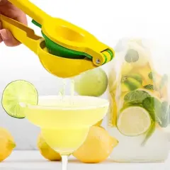 Cheer Collection Heavy Duty and BPA-Free Lemon Lime Squeezer with Built-in Strainers
