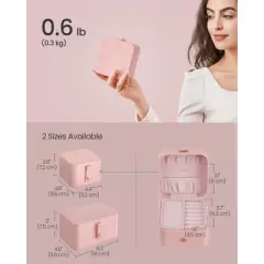 2-Layer Travel Jewelry Organizer Box - Portable Earring Storage Case for Small Accessories, Versatile Jewelry Holder, Jelly Pink
