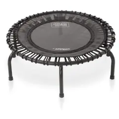 JumpSport 220 In Home Cardio Fitness Rebounder - Mini Trampoline with Handle Bar Accessory, Premium Bungees and Workout DVD