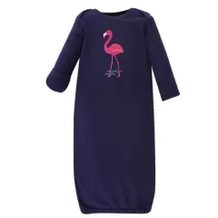 Hudson Baby Infant Girl Cotton Gowns, Bright Pink Flamingo