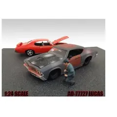 Mechanic Lucas Figure For 1:24 Diecast Model Cars by American Diorama