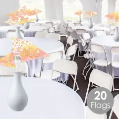 Big Dot of Happiness Stay Groovy - Triangle Boho Hippie Party Photo Props - Pennant Flag Centerpieces - Set of 20