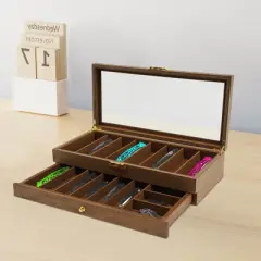 YIYIBYUS 2-Tier Knife Display Case Organizer, Desktop Knife Storage Box