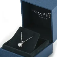 Pompeii3 1/2ct Solitaire Diamond Pendant Necklace 14K White Gold