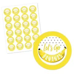 Big Dot of Happiness Let's Go Bananas - Tropical Party Circle Sticker Labels - 24 Count