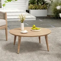 Christopher Knight Home Arduin Rustic Patio Slat Design Acacia Wood Coffee Table