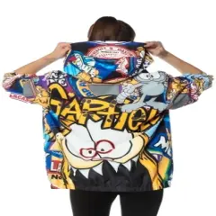 Members Only - Women's Garfield Windbreaker Oversized Jacket - Multi
