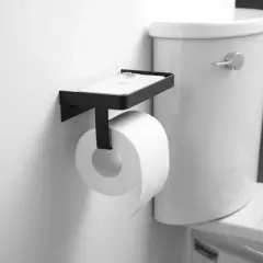Wall Mount Toilet Paper Holder with Shelf Stainless Steel Paper Roll Holder Tissue Paper Holder