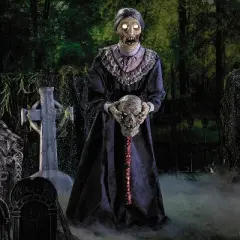 5 Ft. 6" Animated Light-Up Skeleton Zombie Couple Halloween Decoration