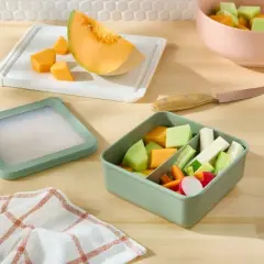Small Snack Divided Bento (2 Compartments) Green - Figmint&trade;