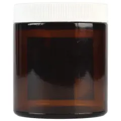 Aura Cacia Empty Amber Glass Wide Mouth Bottle with Writable Label - 4 oz