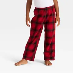 Toddler Plaid Microfleece Holiday Matching Family Pajama Pants - Wondershop&trade; Red/Black