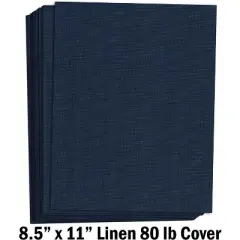 Hamilco Colored Cardstock Scrapbook Paper 8.5x11 Linen Textured Color Card Stock Paper Denim Blue 80 lb Cover 50 Pack