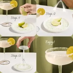 The Cocktail Box Co. Ceramic Margarita Salt Rimmer Set of 2 - Premium Rimmer for Drinks, Salt Rimmer for Cocktails