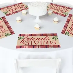 Big Dot of Happiness Friends Thanksgiving Feast - Party Table Decorations - Friendsgiving Party Placemats - Set of 16