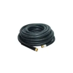 Apache 98108797 25 Foot Industrial Rubber Garden Water Hose with Heavy Duty MGHT x FGHT Brass Fittings and 1 Bend Restrictor, Black