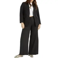 ELOQUII Women&rsquo;s Plus Size Wide Leg Venice Crepe Trouser
