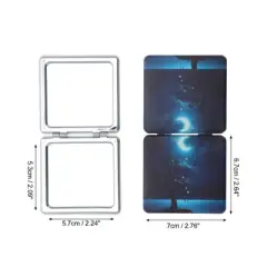 Unique Bargains Star Crescent Makeup Mirror Navy Blue 1 Pc