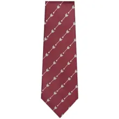 TheDapperTie Men's Burgundy With Arrow Printed Necktie with Hanky