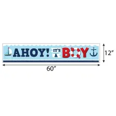 Big Dot of Happiness Ahoy It's a Boy - Nautical Baby Shower Decorations Party Banner