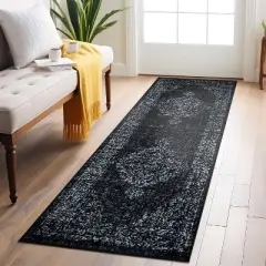 World Rug Gallery Vintage Distressed Area Rug:  Low Pile,  Runner,  Stain & Fade-Resistant